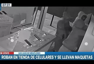San Juan de Miraflores: Sujetos entran a robar a tienda pero se llevan maquetas de celulares