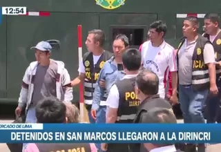 San Marcos: Intervenidos fueron trasladados a la sede de la Dirincri