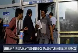 Liberan a 17 estudiantes de San Marcos detenidos tras disturbios