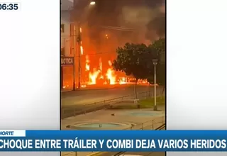 San Martin de Porres: Ocho heridos dejó choque entre vehículos que ocasionó explosión e incendio