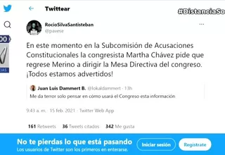 Silva Santisteban: "Martha Chávez pide que Manuel Merino vuelva a dirigir la mesa directiva"