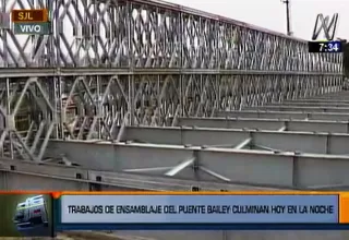 SJL: anclaron puente Bailey sobre el río Huaycoloro