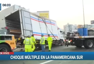 Surco: Camión ocasionó choque múltiple y genera tráfico en la Panamericana Sur