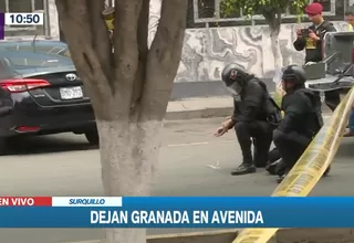 Surquillo: Policía detonó granada abandonada en avenida