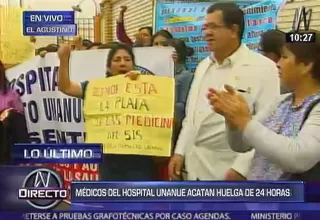 Trabajadores del hospital Hipólito Unanue acatan paro de 24 horas