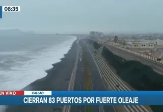 Vía de la Costa Verde Callao continúa cerrada por fuerte oleaje