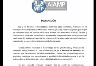 [VIDEO] Pronunciamiento de fiscales y procuradores iberoamericanos