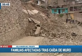 Villa María del Triunfo: Derrumbe de muro bloquea acceso a asentamiento humano