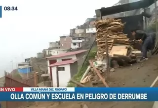 Villa María del Triunfo: Olla común y escuela en peligro de derrumbe