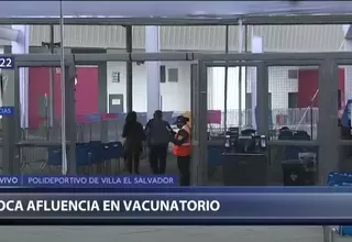 Villa El Salvador: Se registra poca afluencia de público en vacunatorio 