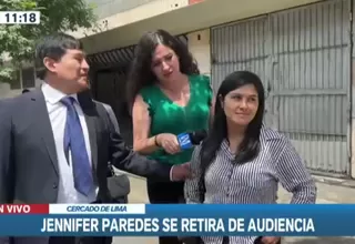 Yenifer Paredes salió de sede judicial sin dar declaraciones a la prensa