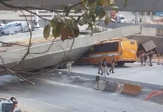Brasil: autopista cayó en Belo Horizonte y aplastó varios vehículos