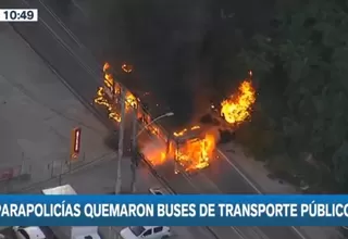 Brasil: Parapolicías incendiaron buses de transporte público