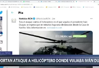 Atacaron a tiros el helicóptero en el que viajaba el presidente colombiano Iván Duque