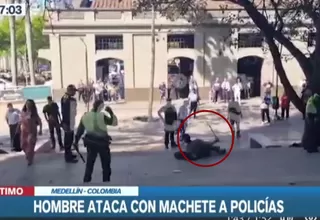 Colombia: Un hombre atacó a policías con machete en Medellín