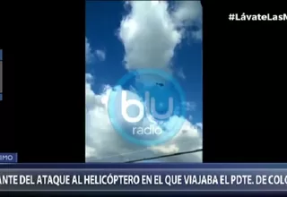 Video muestra el ataque al helicóptero en el que viajaba el presidente de Colombia