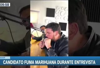 Ecuador: Candidato presidencial fuma marihuana durante entrevista