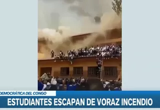 Escolares escaparon de voraz incendio en colegio de el Congo