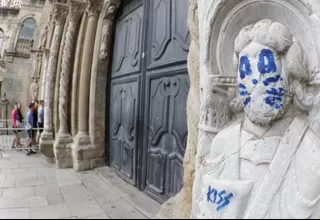 España: escultura del siglo XII en catedral apareció con pintas de Kiss