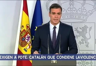 España: Pedro Sánchez exigió al presidente catalán que condene la violencia