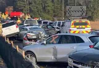 Estados Unidos: 35 lesionados en choque de 63 vehículos por hielo y niebla