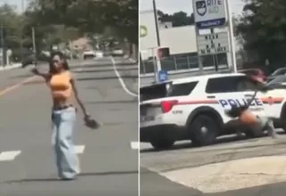 Estados Unidos: Mujer con arma de fuego fue embestida por patrullero policial 