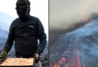Guatemala: Hornean pizza sobre la lava que brota del volcán Pacaya
