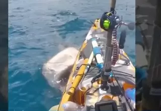 Hawái: Pescador graba el impactante momento en el que un tiburón atacó su kayak