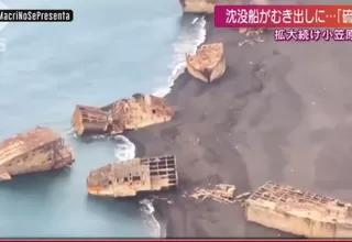 Japón: Barcos de la Segunda Guerra Mundial emergen del mar por actividad volcánica