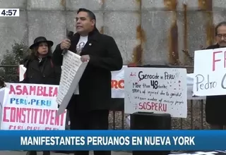 Manifestantes peruanos en Nueva York protestaron por crisis en el Perú