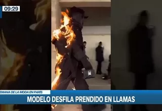 París: Modelo desfiló prendido en llamas en semana de la moda