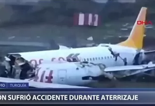 Turquía: Avión se salió de pista de aterrizaje, se partió en 3 y dejó 1 muerto
