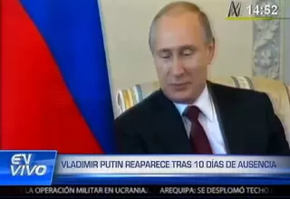 Vladimir Putin reaparece tras diez días de ausencia