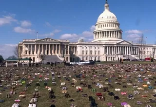 Washington: miles de zapatos para exigir control de armas
