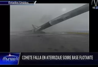 YouTube: cohete falla en aterrizaje sobre base flotante