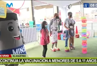 El Agustino: realizan show infantil en vacunatorio 