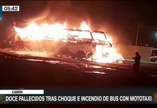 Áncash: Doce muertos dejó choque de bus interprovincial contra mototaxi