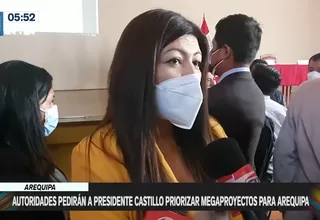 Arequipa: Autoridades pedirán al presidente Castillo priorizar megaproyectos para la región