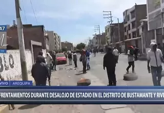 Arequipa: enfrentamientos por desalojo de estadio en distrito Bustamante y Rivero