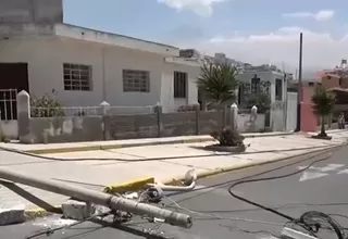 Arequipa: Trailer ocasionó caída de cinco postes en el distrito de Cayma