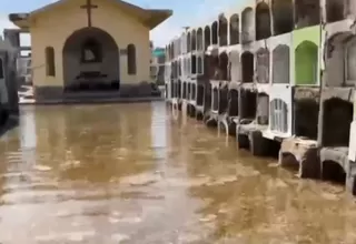 Chiclayo: Cementerio de Túcume se encuentra inundado tras fuertes lluvias