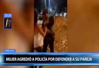 Chiclayo: mujer agredió a policía en la vía pública