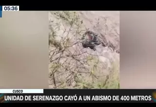Cusco: Dos muertos tras caída de camioneta de Serenazgo a abismo 