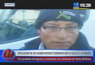 Cusco: graban a conductor cuando intentó sobornar a un policía
