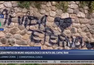 Cusco: Realizan pintas en muro arqueológico de ruta Qhapaq Ñan