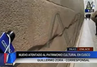 Cusco: realizan pintas en muro del centro arqueológico del Coricancha