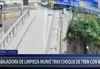 Cusco: trabajadora de limpieza murió en choque entre bus y tren 