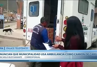 Denuncian que Municipalidad de Unión Leticia usa ambulancia como camión de carga en Tarma
