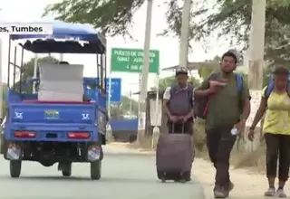 Extranjeros indocumentados caminan a la frontera para salir del Perú