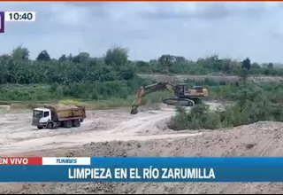 Fenómeno del Niño: Limpieza de prevención en río Zarumilla en Tumbes 
